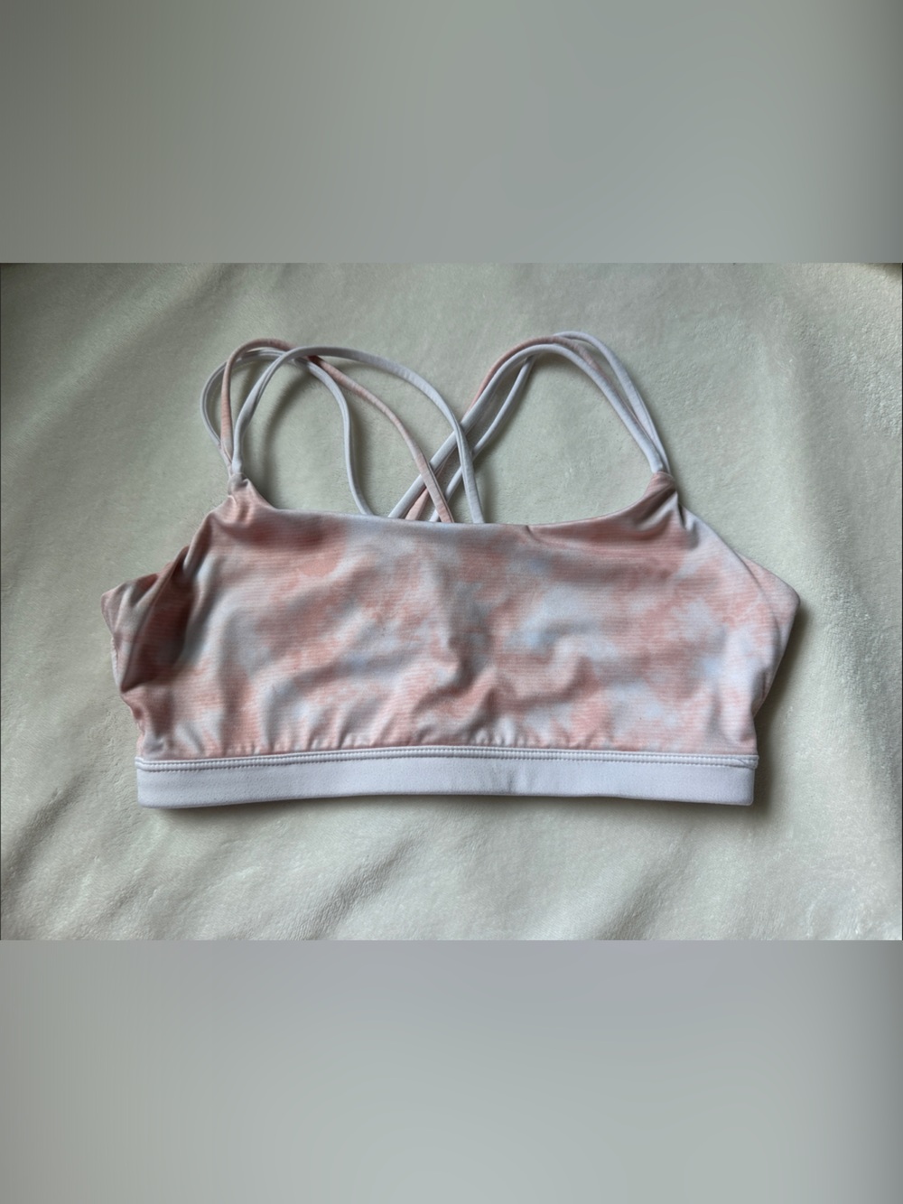 Pink Tie-Dye Strappy Sports Bra
